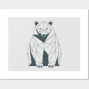 Geometric Bear line art Posters and Art